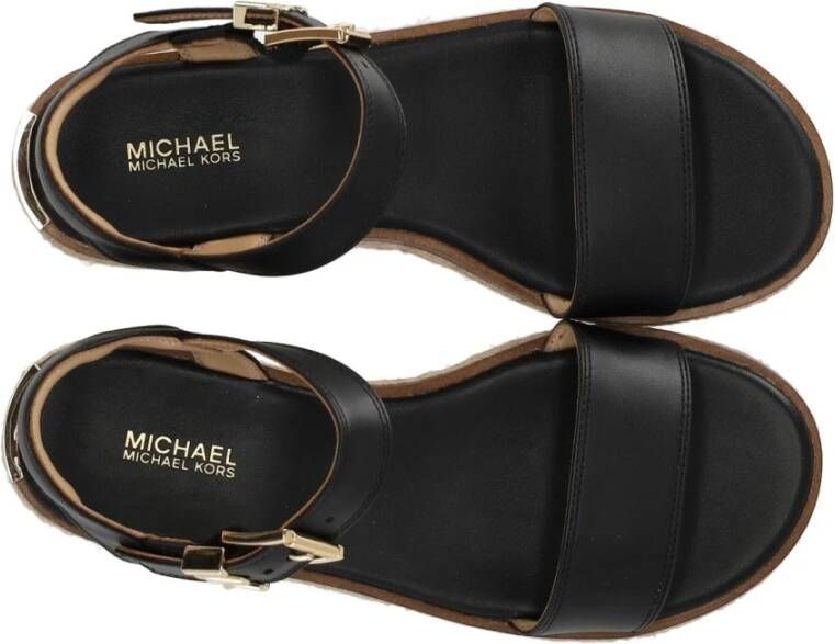 Michael Kors Zwarte Plateau Sandaal met Gouden Detail Black Dames