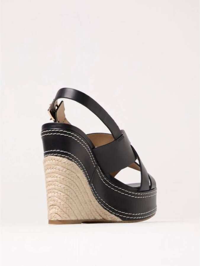 Michael Kors Zwarte Plateau Sleehak Sandalen