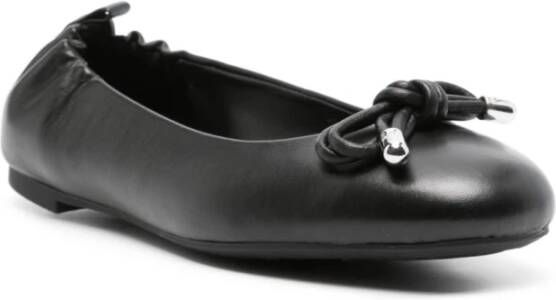 Michael Kors Zwarte leren ballerina schoenen Black Dames
