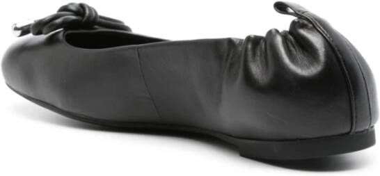 Michael Kors Zwarte leren ballerina schoenen Black Dames