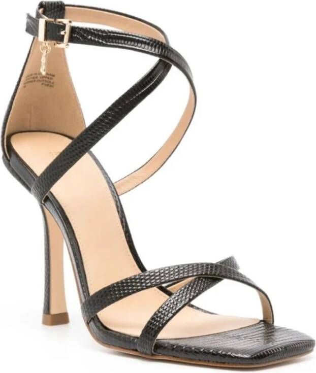 Michael Kors Zwarte Strappy Platte Sandaal Black Dames