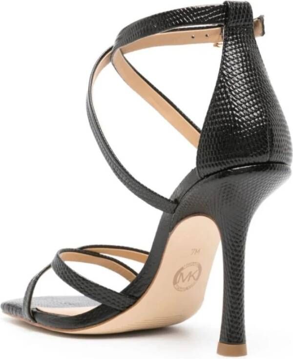 Michael Kors Zwarte Strappy Platte Sandaal Black Dames