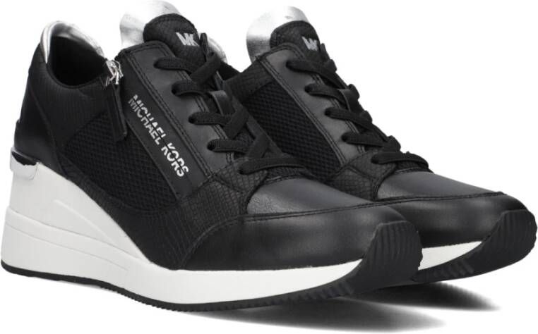 Michael Kors Zwarte Wedge Sneakers Elegante Stijl Black Dames