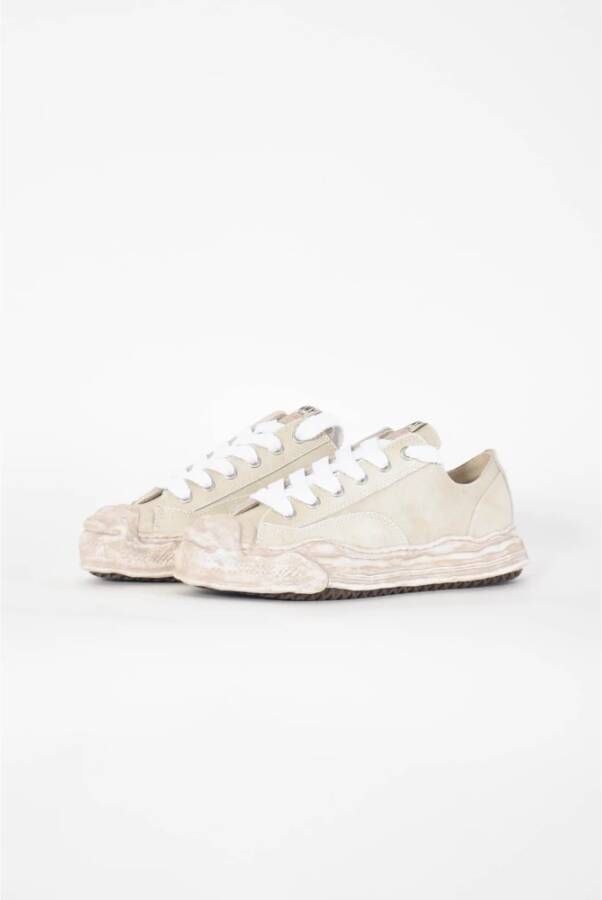 Mihara Yasuhiro Leren Sneakers met Rubberen Zool White Heren