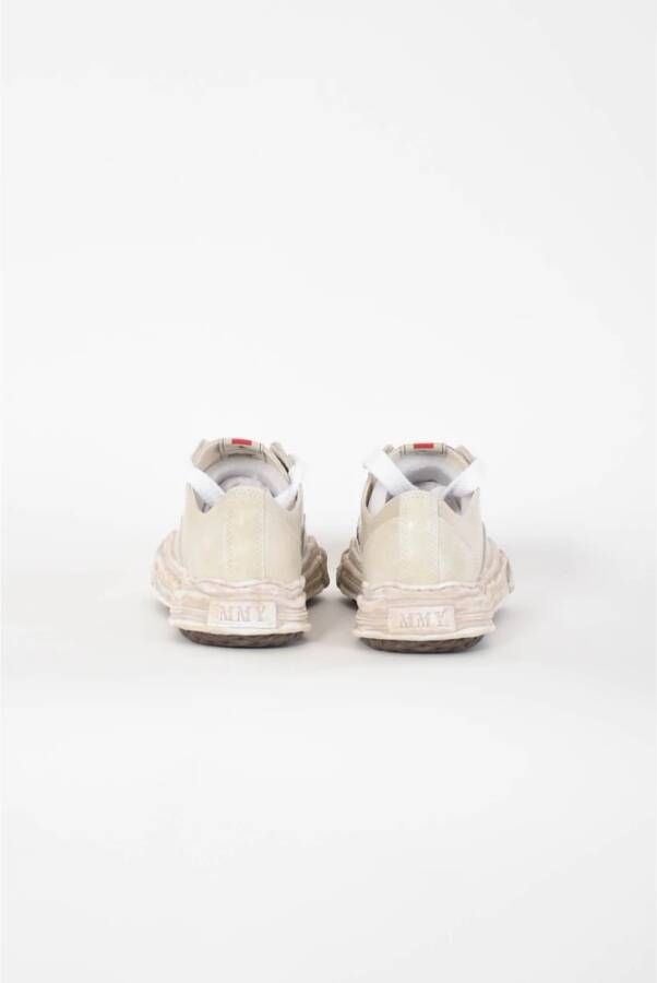 Mihara Yasuhiro Leren Sneakers met Rubberen Zool White Heren