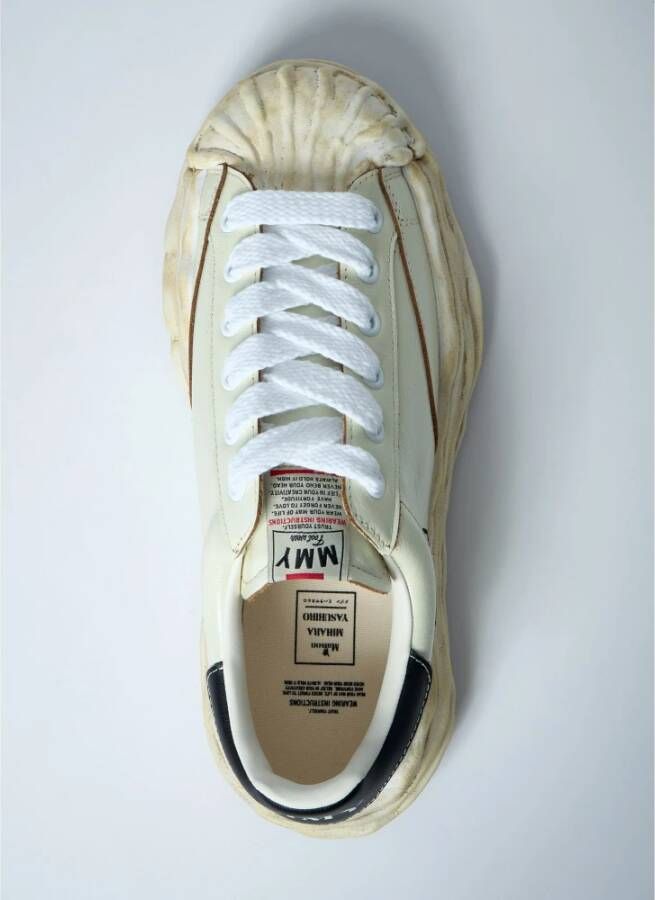 Mihara Yasuhiro Verontruste Leren Lage Sneakers