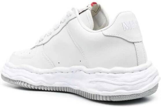 Mihara Yasuhiro Witte Geperforeerde Lage Sneakers