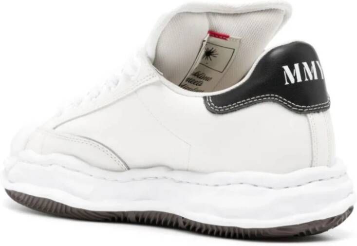 Mihara Yasuhiro Witte Leren Puffer Lage Top Sneaker