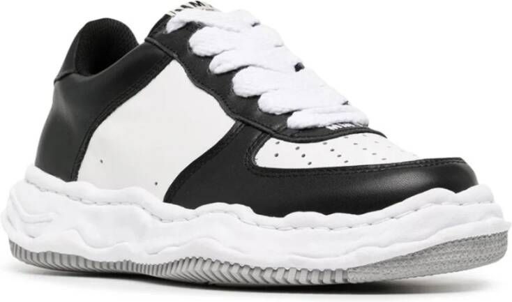 Mihara Yasuhiro Zwart Wit Leren Lage Sneaker Multicolor Heren
