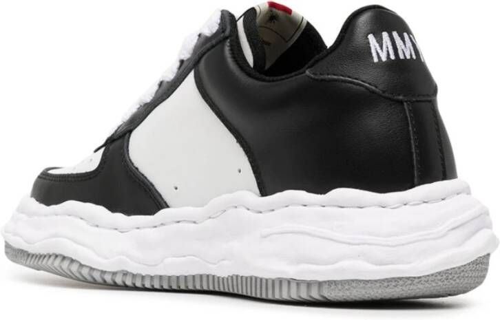Mihara Yasuhiro Zwart Wit Leren Lage Sneaker Multicolor Heren