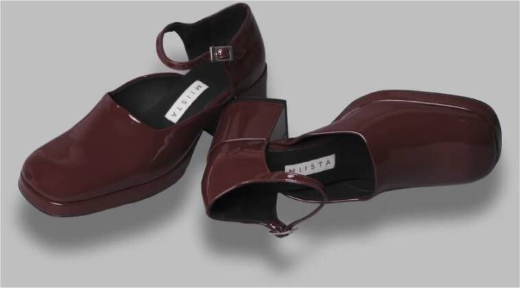 Miista Burgundy Court Platte Schoenen