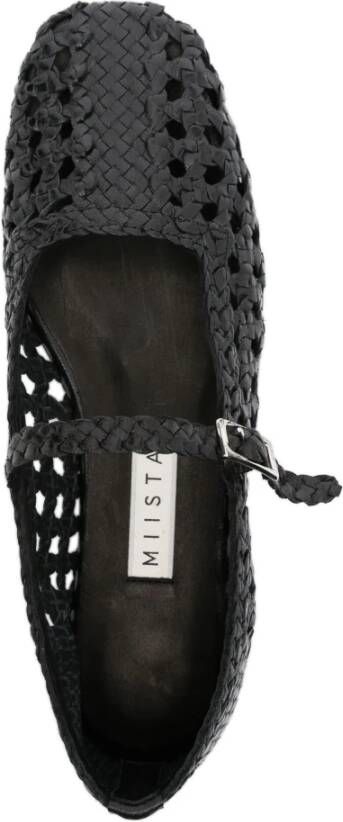 Miista Zwarte platte balletschoenen met gesp