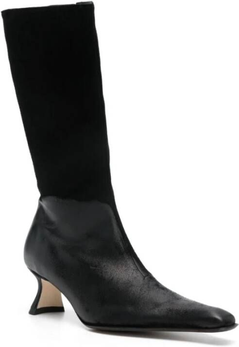 Miista Zwarte Suède Leren Mid-Calf Laarzen Black Dames