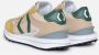 Mikakus Barcelona Beige Suède Sneakers met Groene Leren Accenten - Thumbnail 2