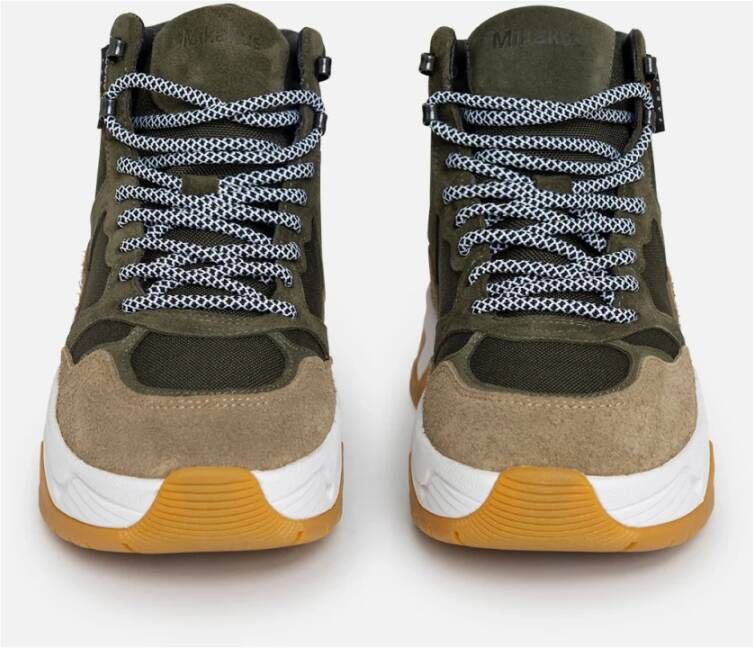 Mikakus Barcelona Bosgroene Mid Top Sneakers Multicolor Unisex