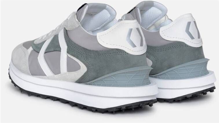Mikakus Barcelona Grijze Nylon Sneakers met Nubuck Details Gray Unisex