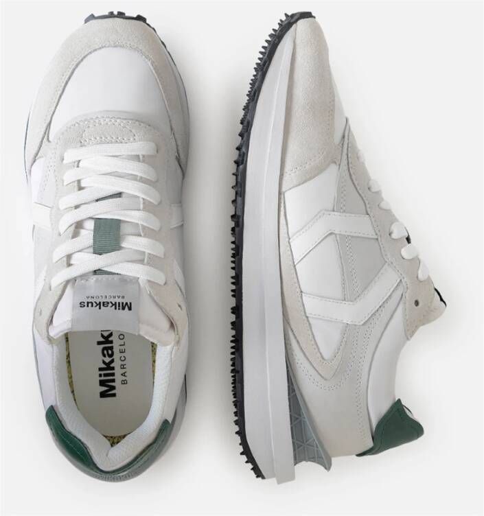 Mikakus Barcelona Witte Groene Sneakers 018 Garden Gray Unisex