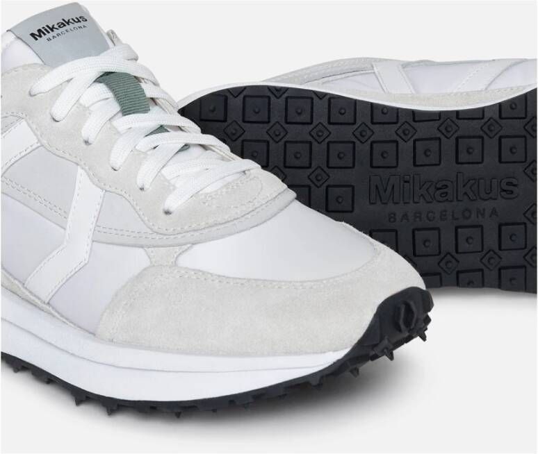 Mikakus Barcelona Witte Groene Sneakers 018 Garden Gray Unisex