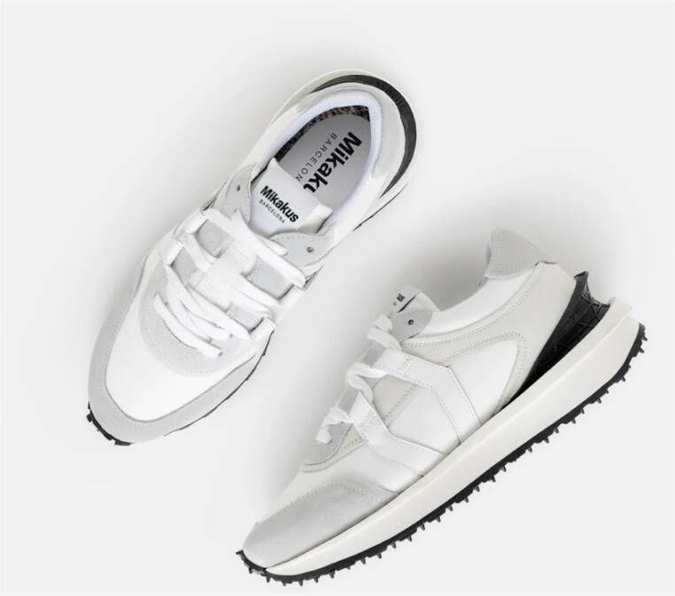 Mikakus Barcelona Witte Leren Sneakers Fw23 Stijl