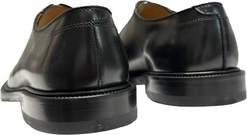 Mille885 Leren veterschoenen met rubberen zool Black Heren