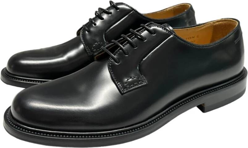 Mille885 Leren veterschoenen met rubberen zool Black Heren