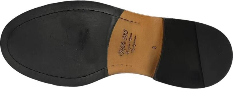 Mille885 Leren veterschoenen met rubberen zool Black Heren