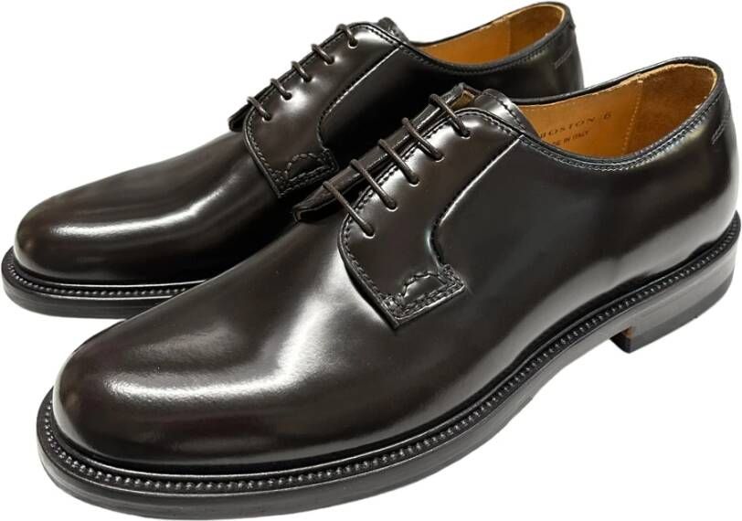 Mille885 Leren veterschoenen met rubberen zool Brown Heren