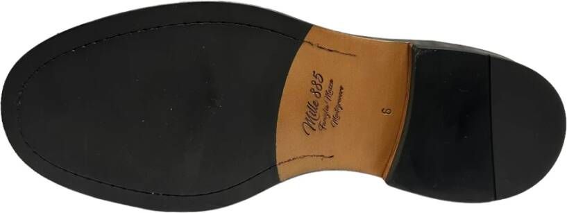 Mille885 Leren veterschoenen met rubberen zool Brown Heren