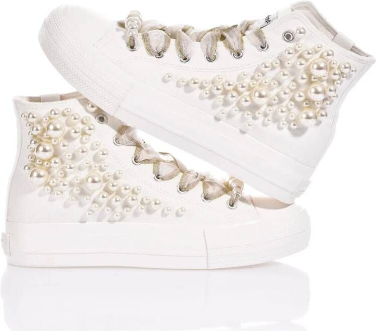 Mimanera Witte Platform Sneakers voor Vrouwen White Dames