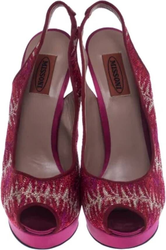 Missoni Pre-owned Satin sandals Pink Dames