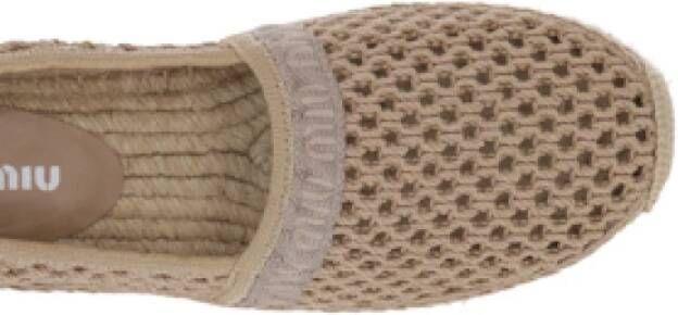 Miu Beige Gehaakte Espadrilles