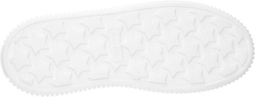 Miu Beige Stoffen Platform Sneakers met Logo's