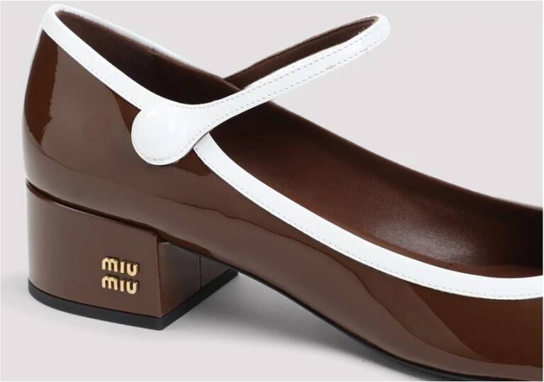 Miu Bruin Patent Leren Blokhak Pumps
