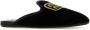 Miu Geborduurde Slip-On Muiltjes Velvet Effect Black Dames - Thumbnail 2