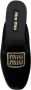 Miu Geborduurde Slip-On Muiltjes Velvet Effect Black Dames - Thumbnail 3