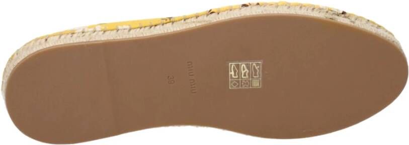 Miu Gele Stoffen Espadrille met Voordetail
