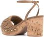 Miu Gestikte Logo Sandalen Beige Dames - Thumbnail 3