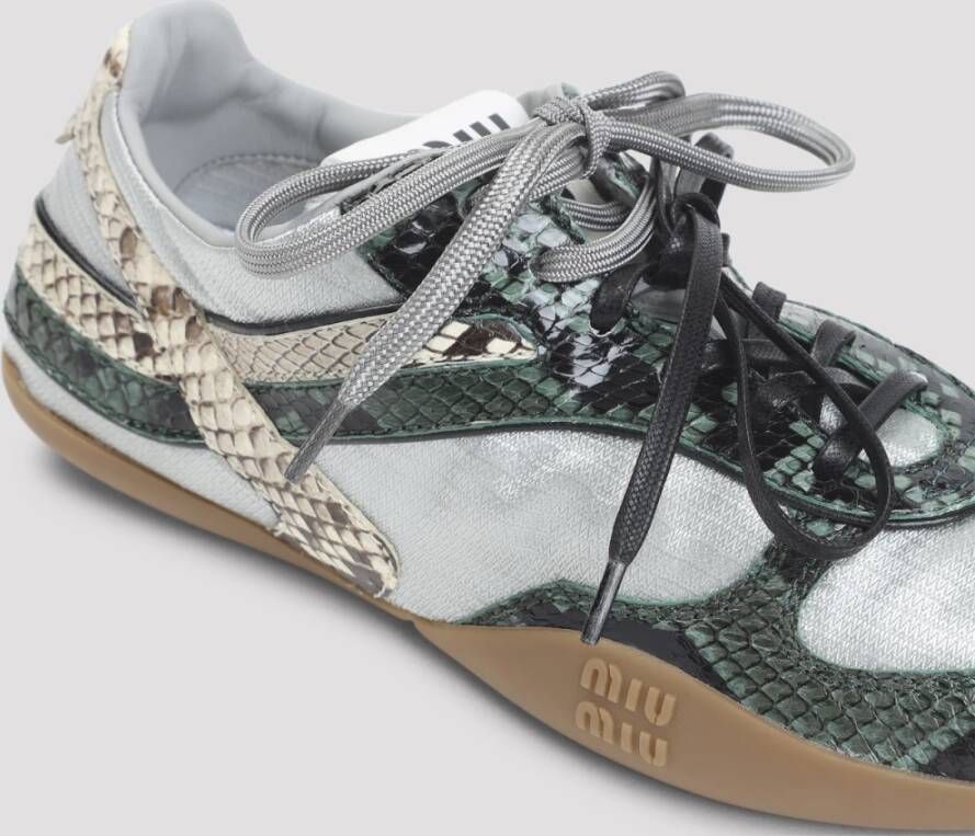 Miu Green Polyamide Sneakers