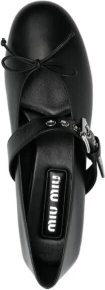 Miu Leren Ballerina Pumps met Strikdetail