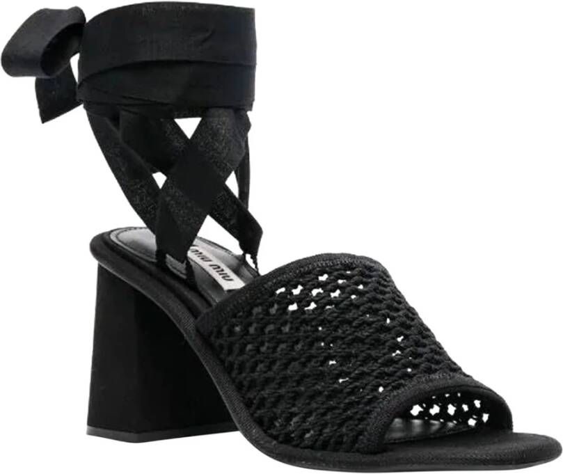 Miu Veterschoen Stoffen Sandalen Zwart Dames