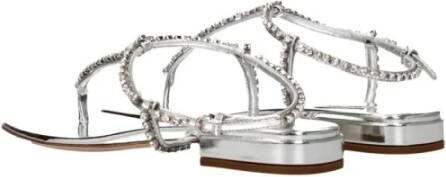 Miu Metallic Rhinestone Flip-Flop Sandalen