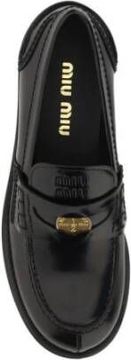 Miu Penny Loafers met reliëflogo