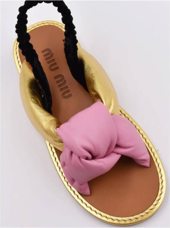Miu Platte sandalen Geel Dames