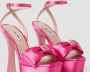 Miu Stijlvolle Bow Front Platforms Roze Dames - Thumbnail 4