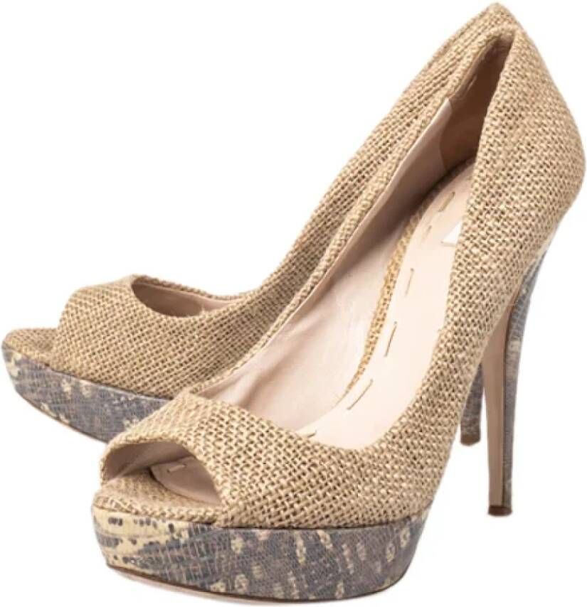 Miu Pre-owned Fabric heels Beige Dames