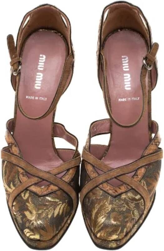 Miu Pre-owned Fabric heels Brown Dames