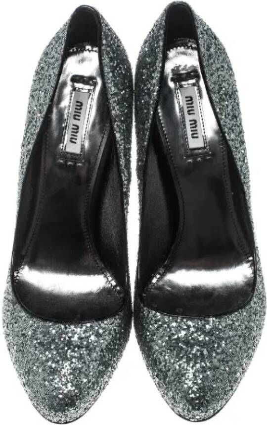 Miu Pre-owned Fabric heels Gray Dames