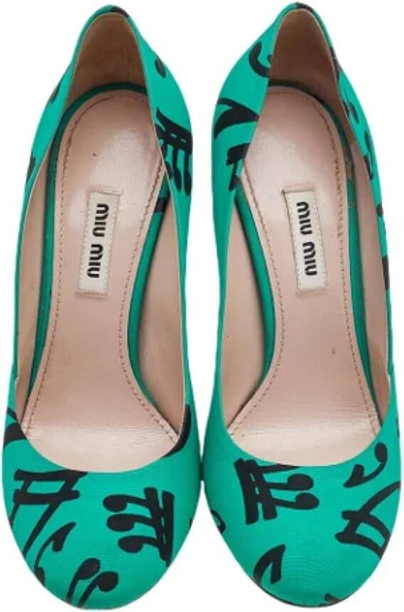 Miu Pre-owned Fabric heels Green Dames