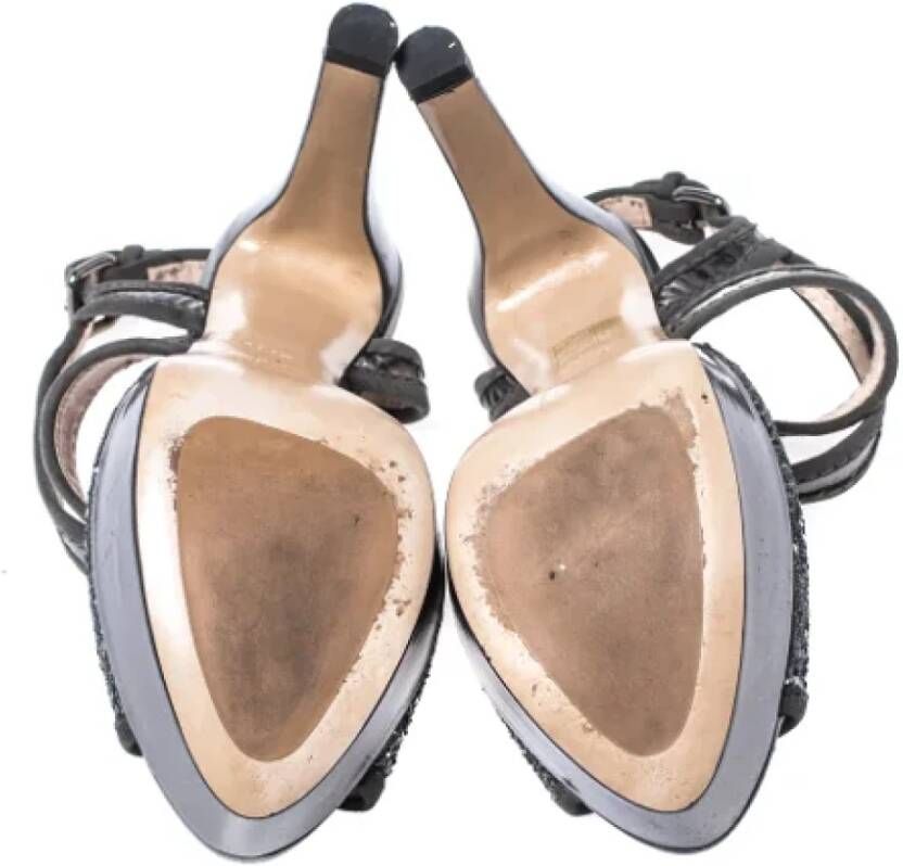 Miu Pre-owned Fabric sandals Gray Dames