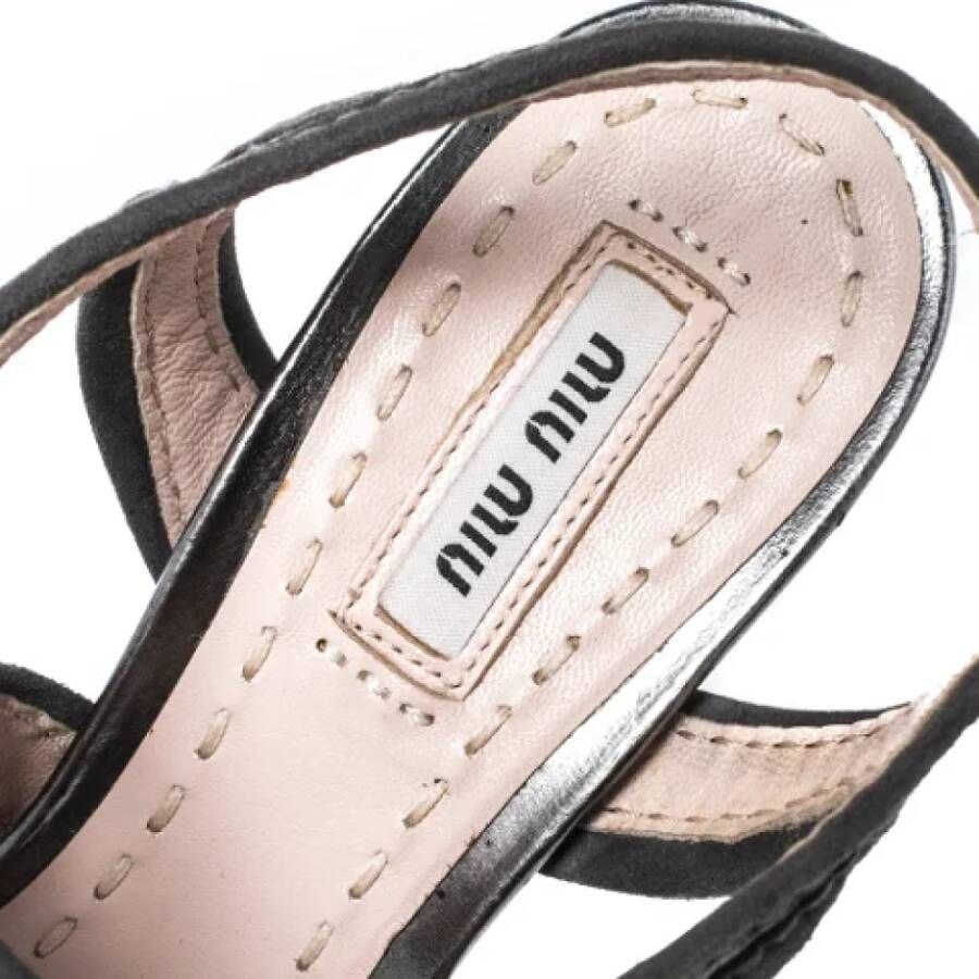 Miu Pre-owned Fabric sandals Gray Dames